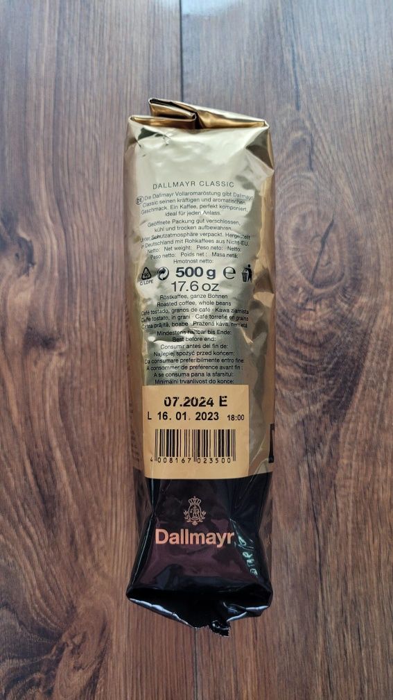 Kawa ziarnista Dallmayr Classic 500g (0.5 kg) - nowa, 100% oryginalna