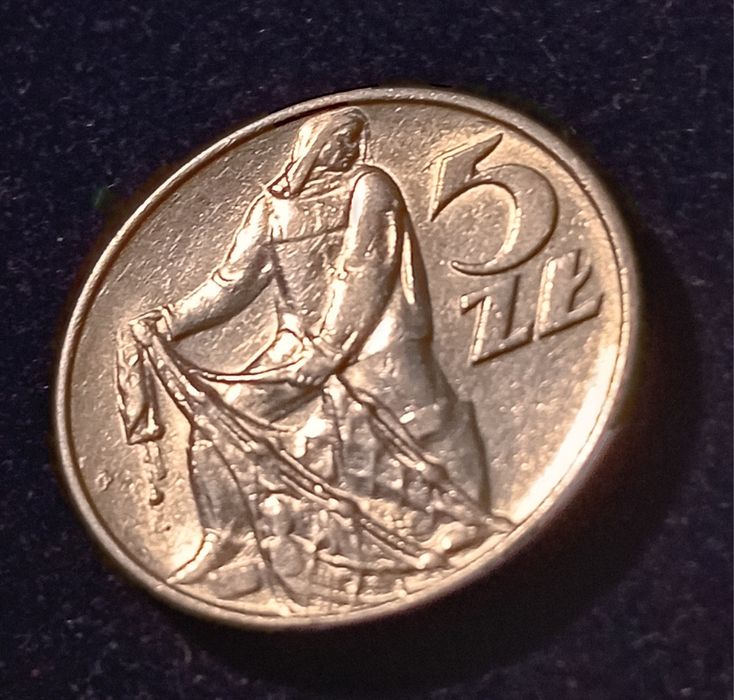 Moneta 5 zł Rybak 1974