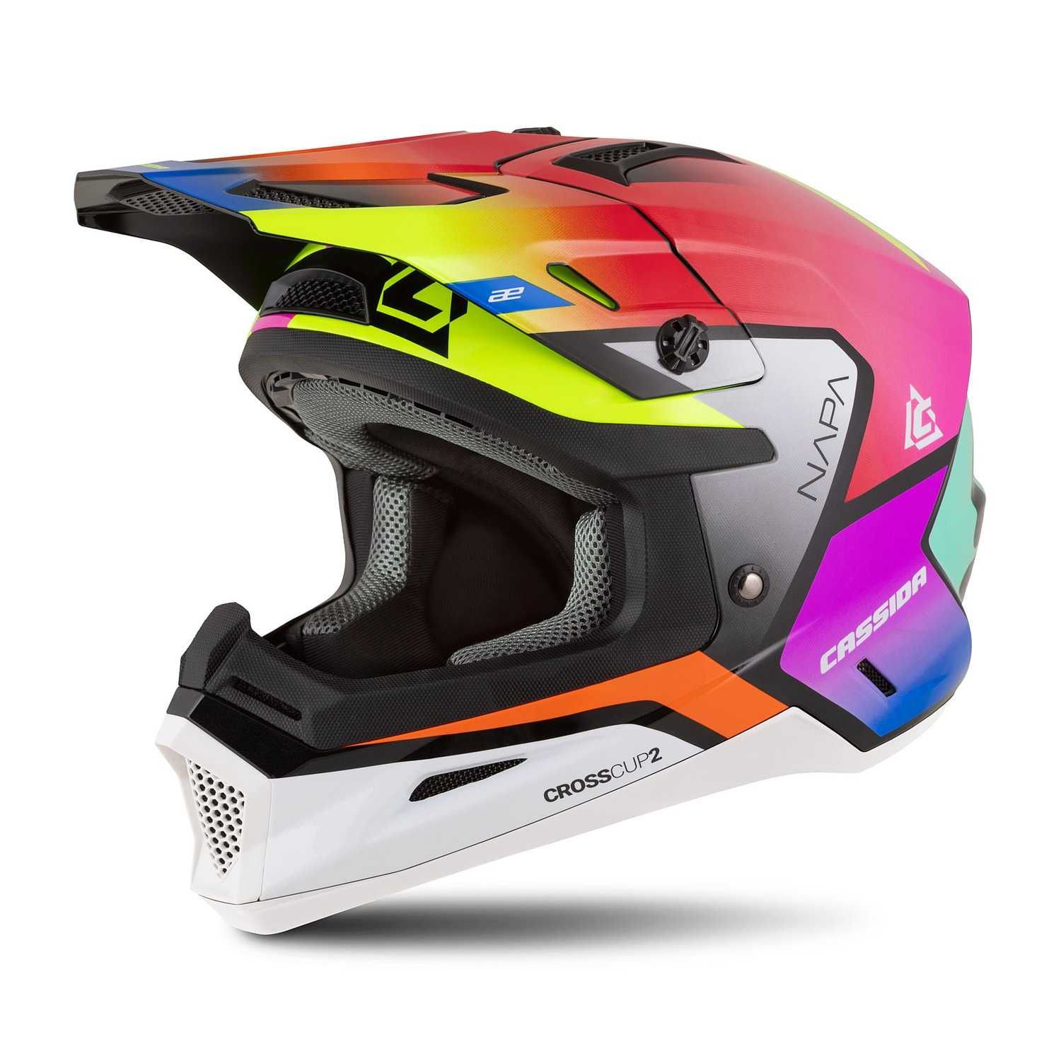 Kask Motocyklowy CASSIDA CROSS CUP2 Pod interkom XS-XXL +KOMINIARKA