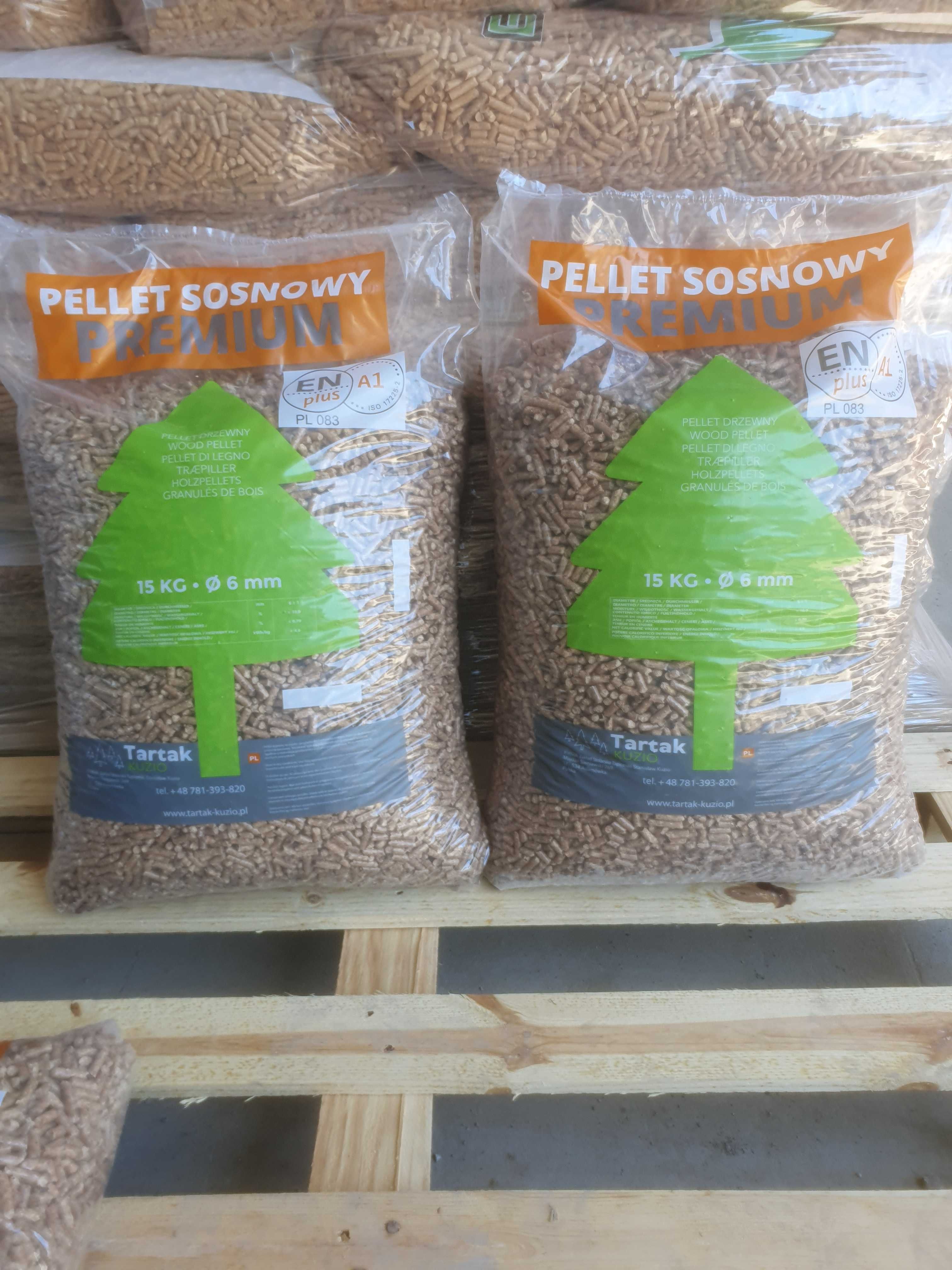 Pellet drzewny sosnowy polski KUZIO 6mm certyfikat A1 EN Plus