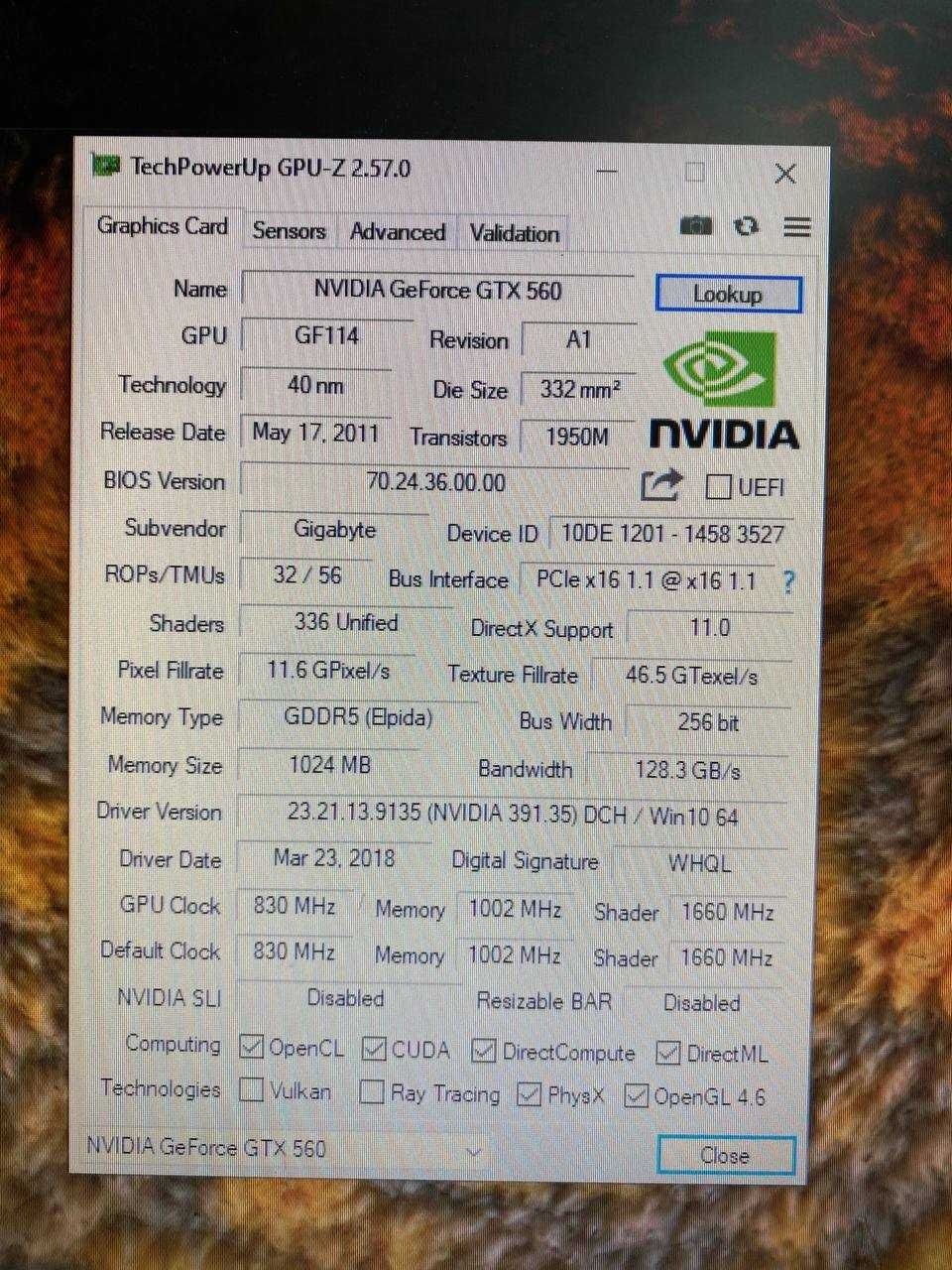 Відеокарта Gigabyte GeForce GTX 560 1GB GDDR5
