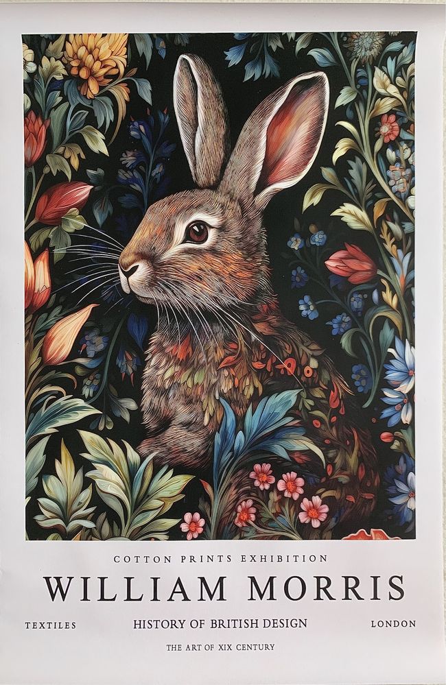 Gobelin na płótnie/Obrazek/William Morris/Hare Colorful