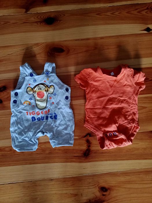 11 szt. Letnie ubranka r.56 (body, spodenki, rampers)