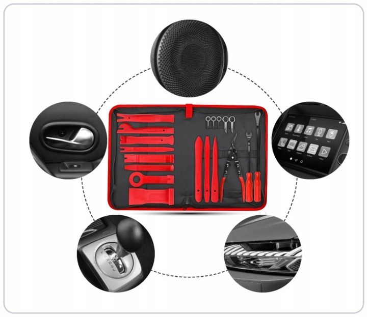 Zestaw Narzędzi Do Demontażu Usuwania Tapicerki Spinek Radia Ściągacze