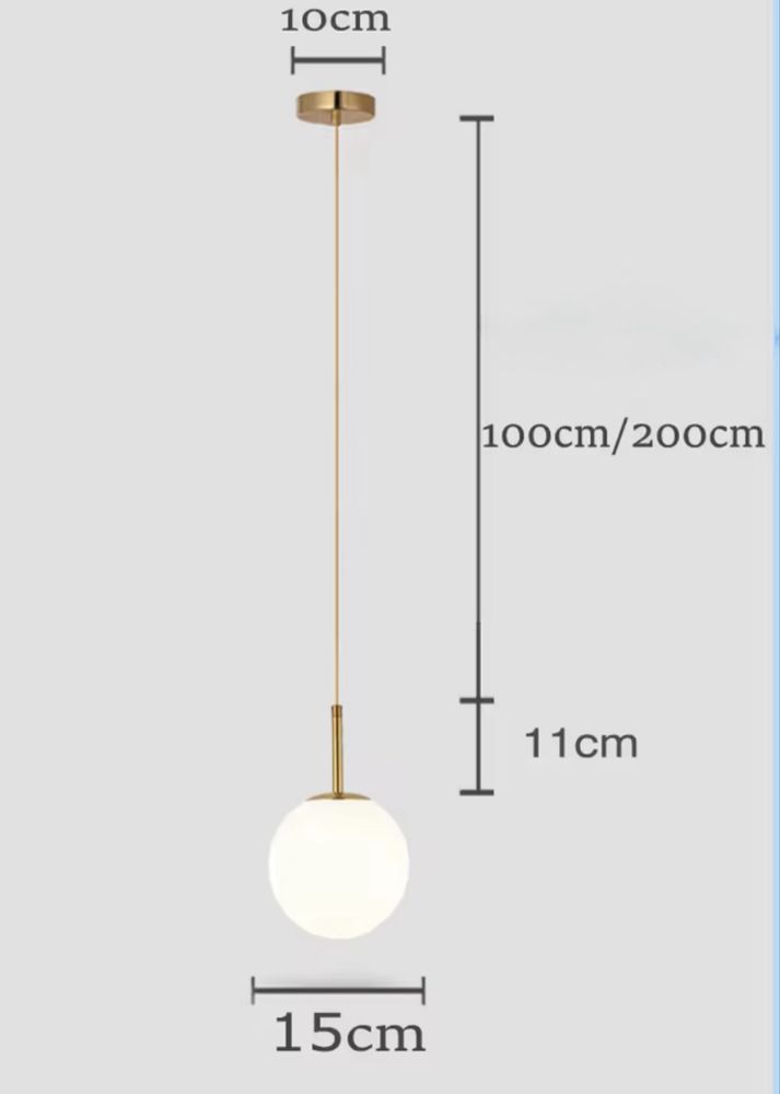 Lampa kula zlota wiszaca