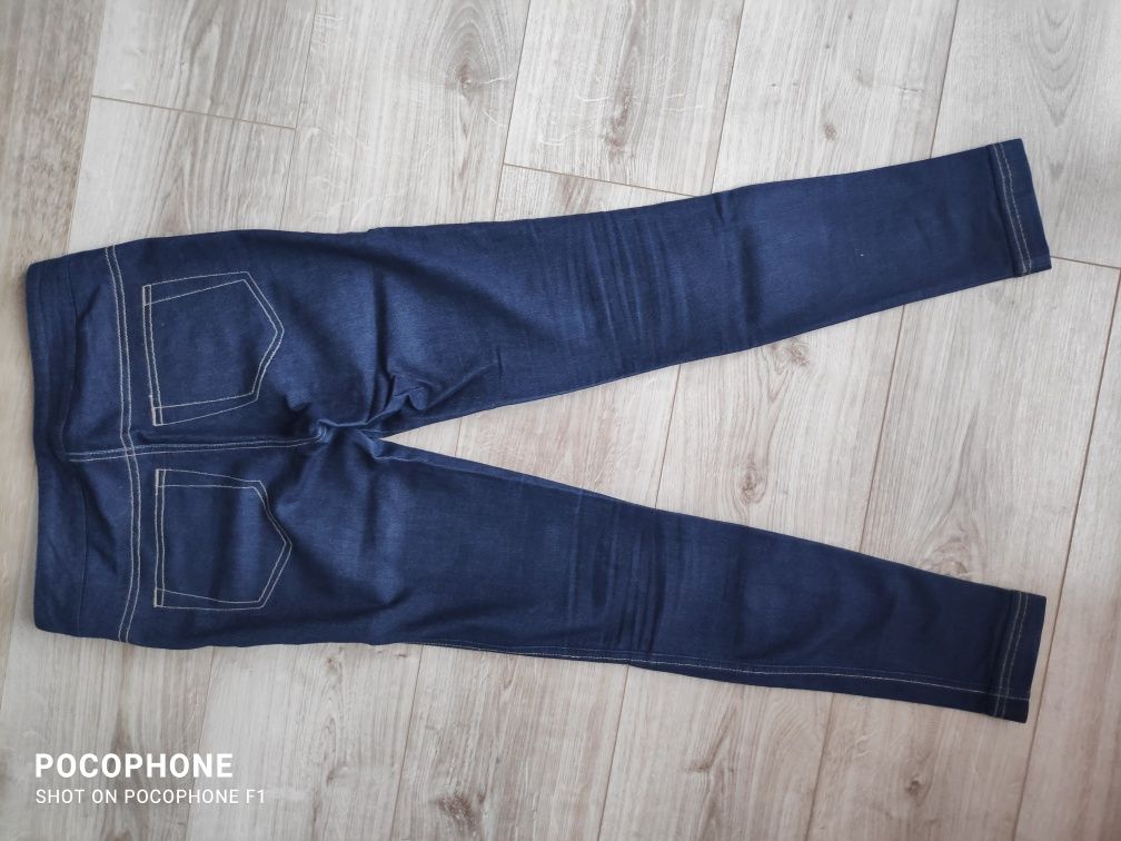 Spodnie legginsy dżinsy jeansy jegginsy XS wysoki stan jak nowe