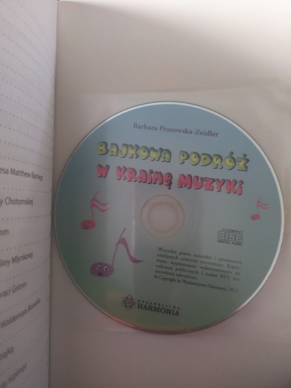 Bajkowa podróż w krainę muzyki Scenariusze zajęć rytmicznych + CD