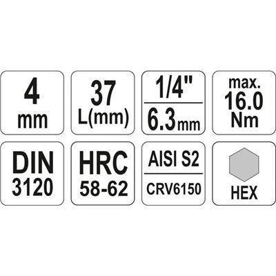 Klucz Trzpieniowy Hex 1/4 4Mm L37Mm Yato