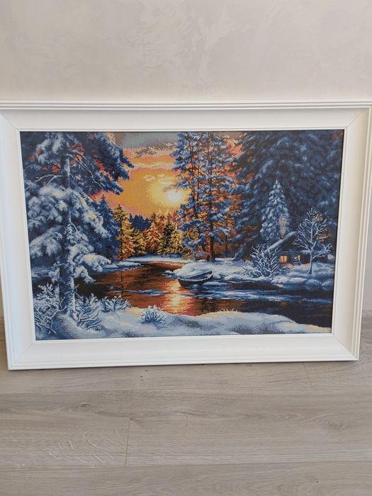 Зима ,вишита картина