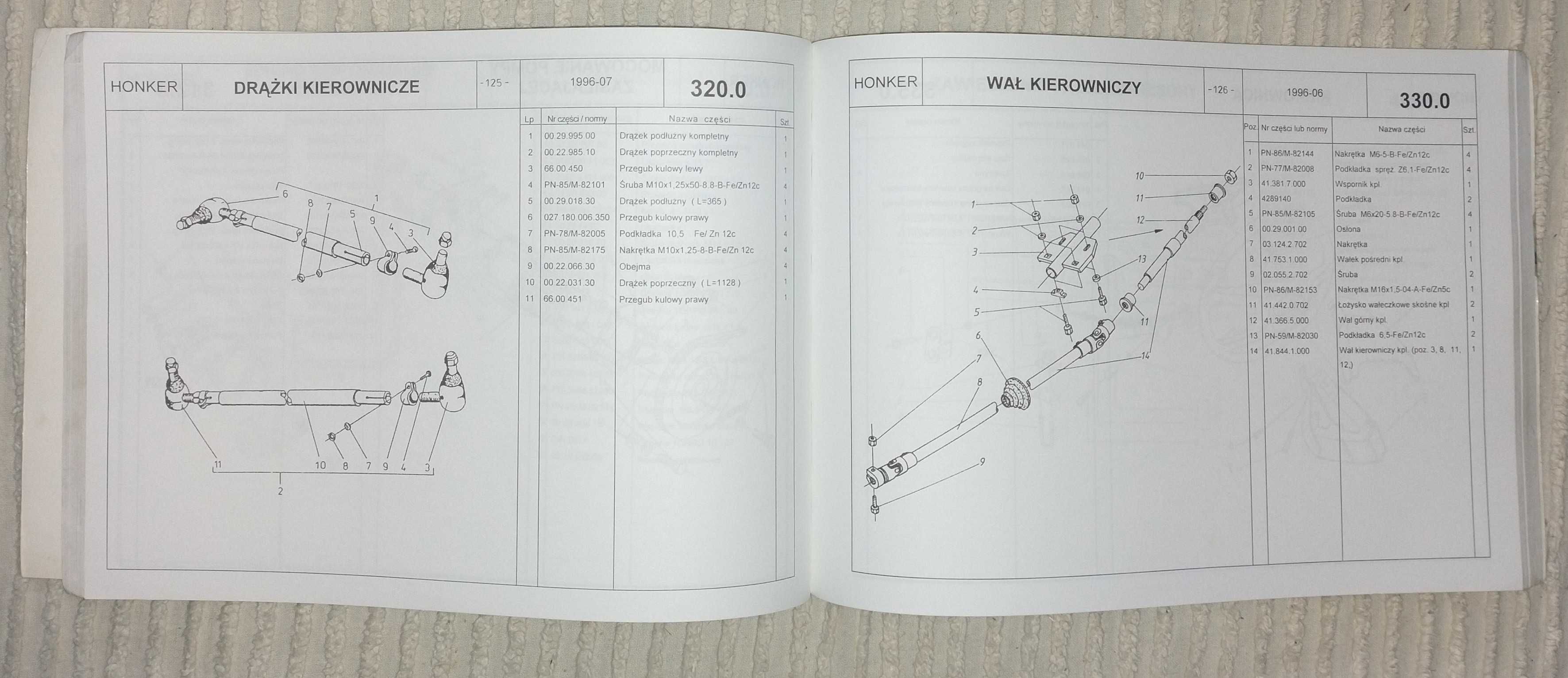 Katalog części Tarpan Honker
