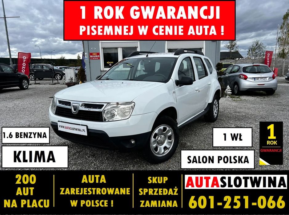 Dacia Duster 1 ROK GWARANCJI W CENIE AUTA, Zamiana, Klima, Super Stan, 1.6 Benzyna