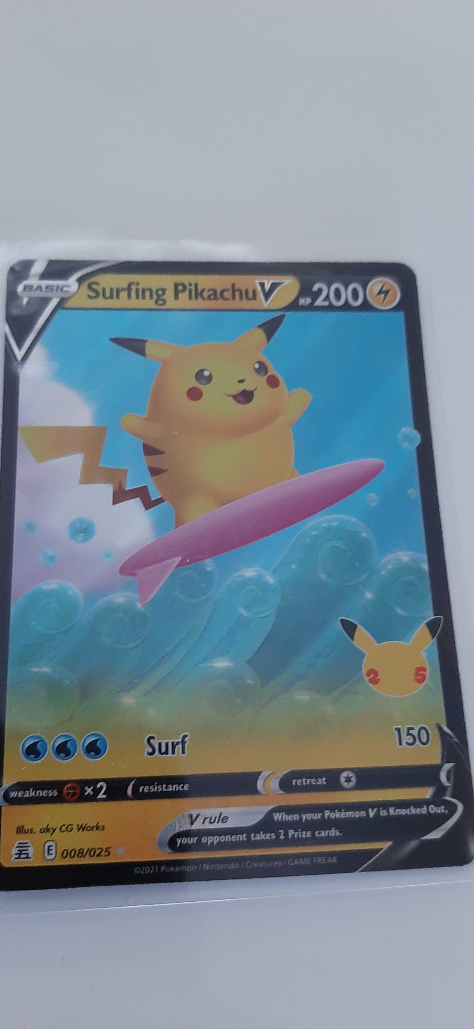 karta Pokemon Surfing Pikachu Celebrations 008/025