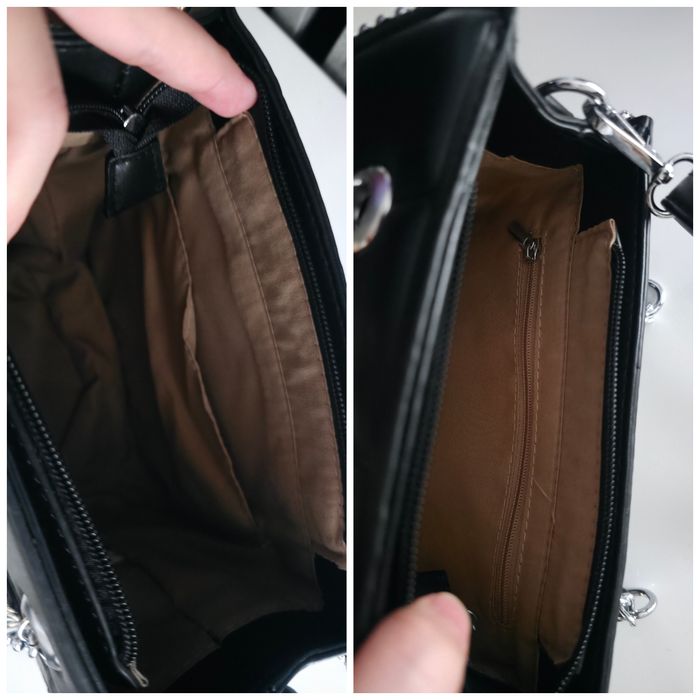 Elegancka pikowana torebka do ręki i przez ramię