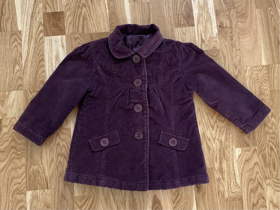 Plaszcz sztruksowy Matalan r. 98 sliwka