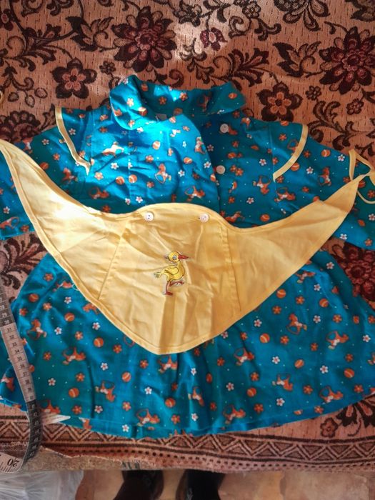 Платья детские красное и синее байковое