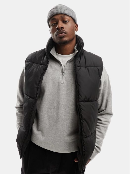 Жилет Asos Design (S / M / L / XL) чорний пуховий дутий чоловічий