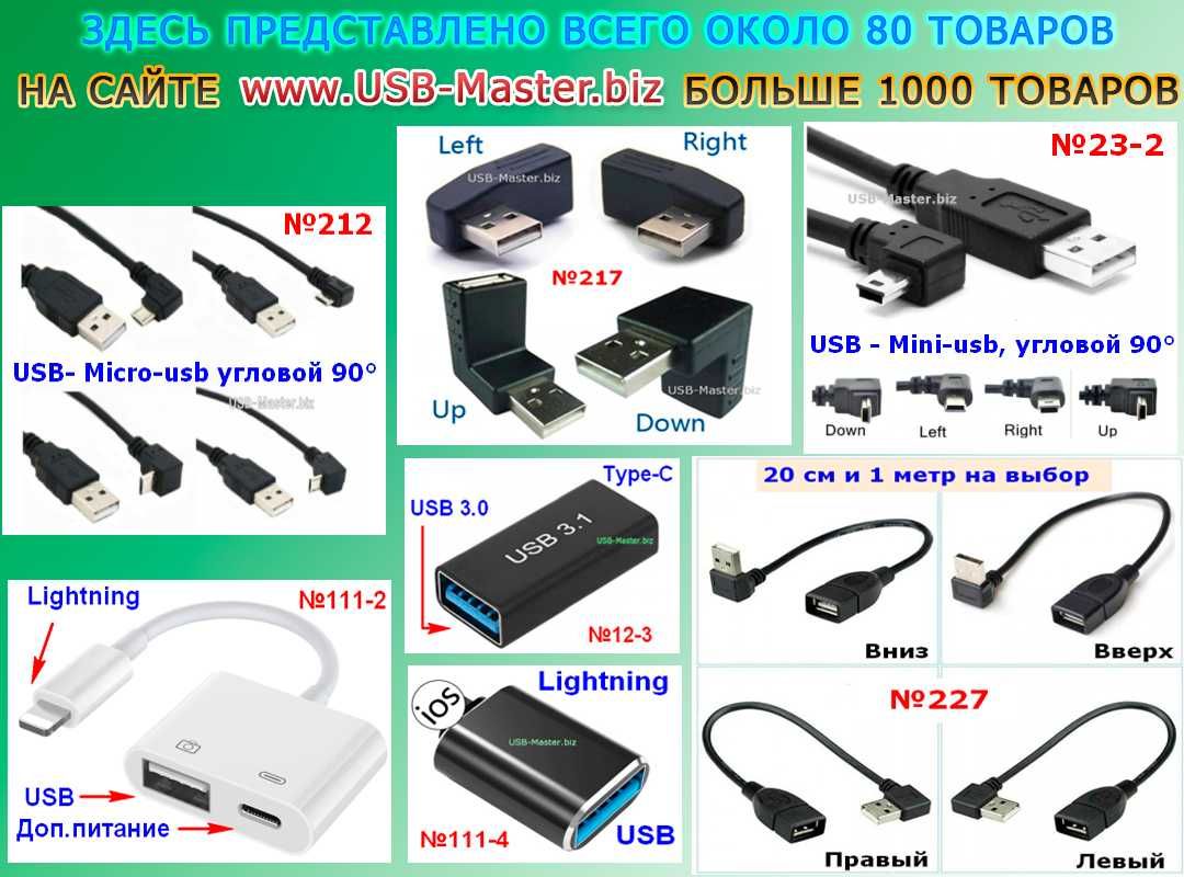 USB-Хаб-Type-C-Apple-Lightning-HDMI-VGA-DVI-AUX-3.5-iPhone-Lan-SATA