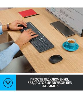 Клавіатура Комплект 2в1 бездротовий Logitech MK235 (клавіатура + миша)