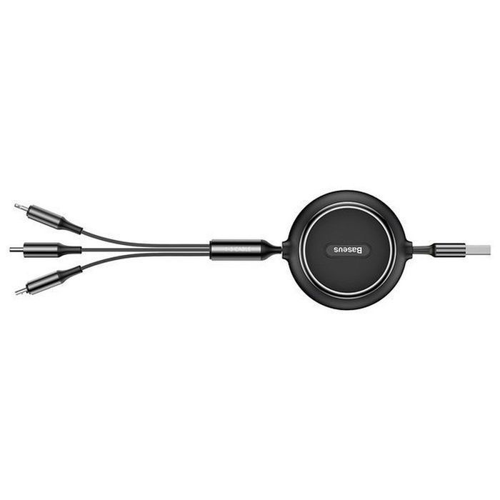 BASEUS kabel zwijany 3w1 USB A do Micro USB / Lightning / Typ C 3,5A