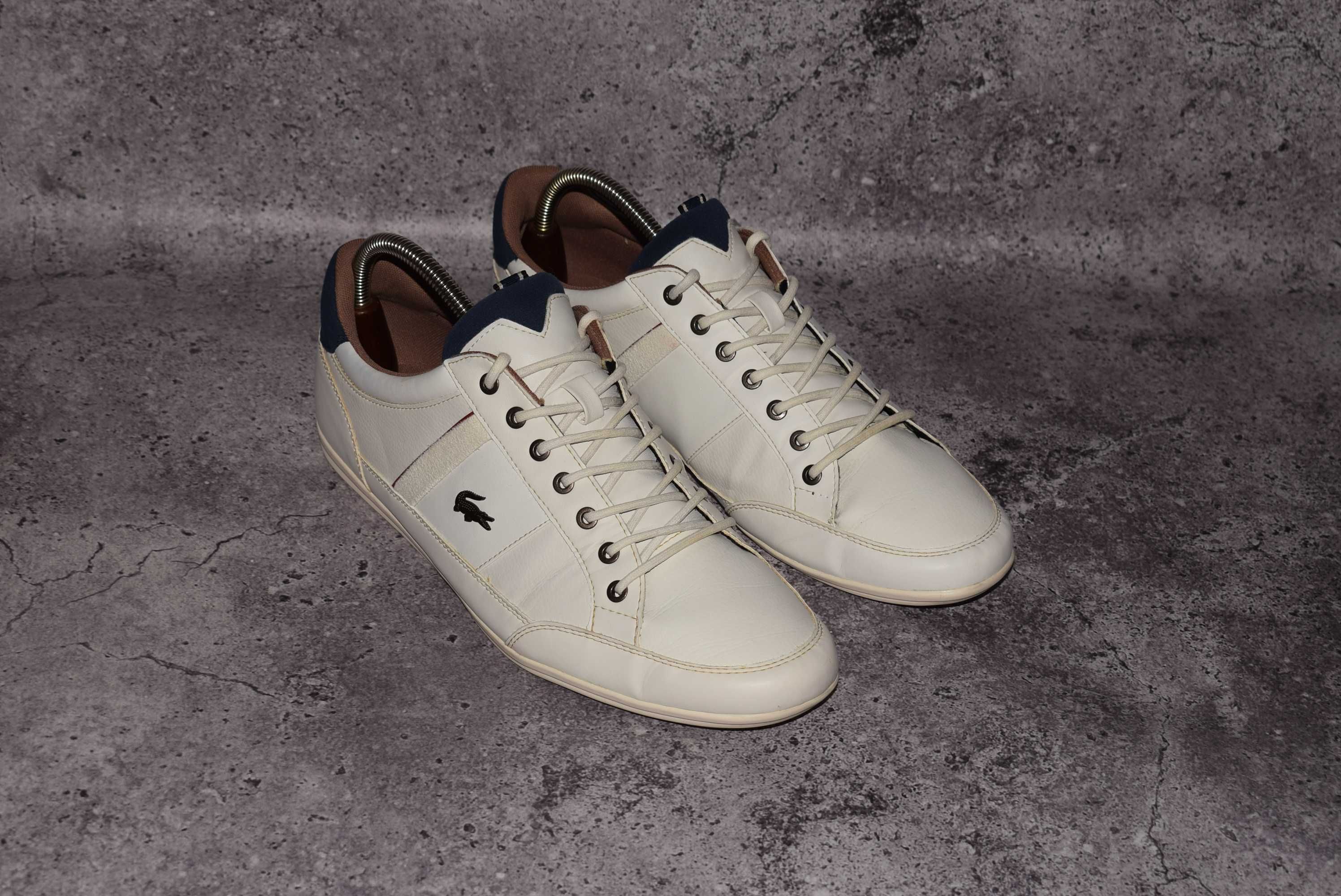Lacoste Chaymon 118 (Чоловічі Шкіряні Білі Кросівки Кеди Лакост )