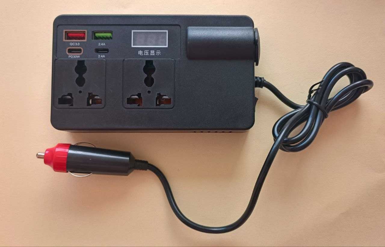 Перетворювач постійної напруги 12В в 5 і 110В 4 usb порта