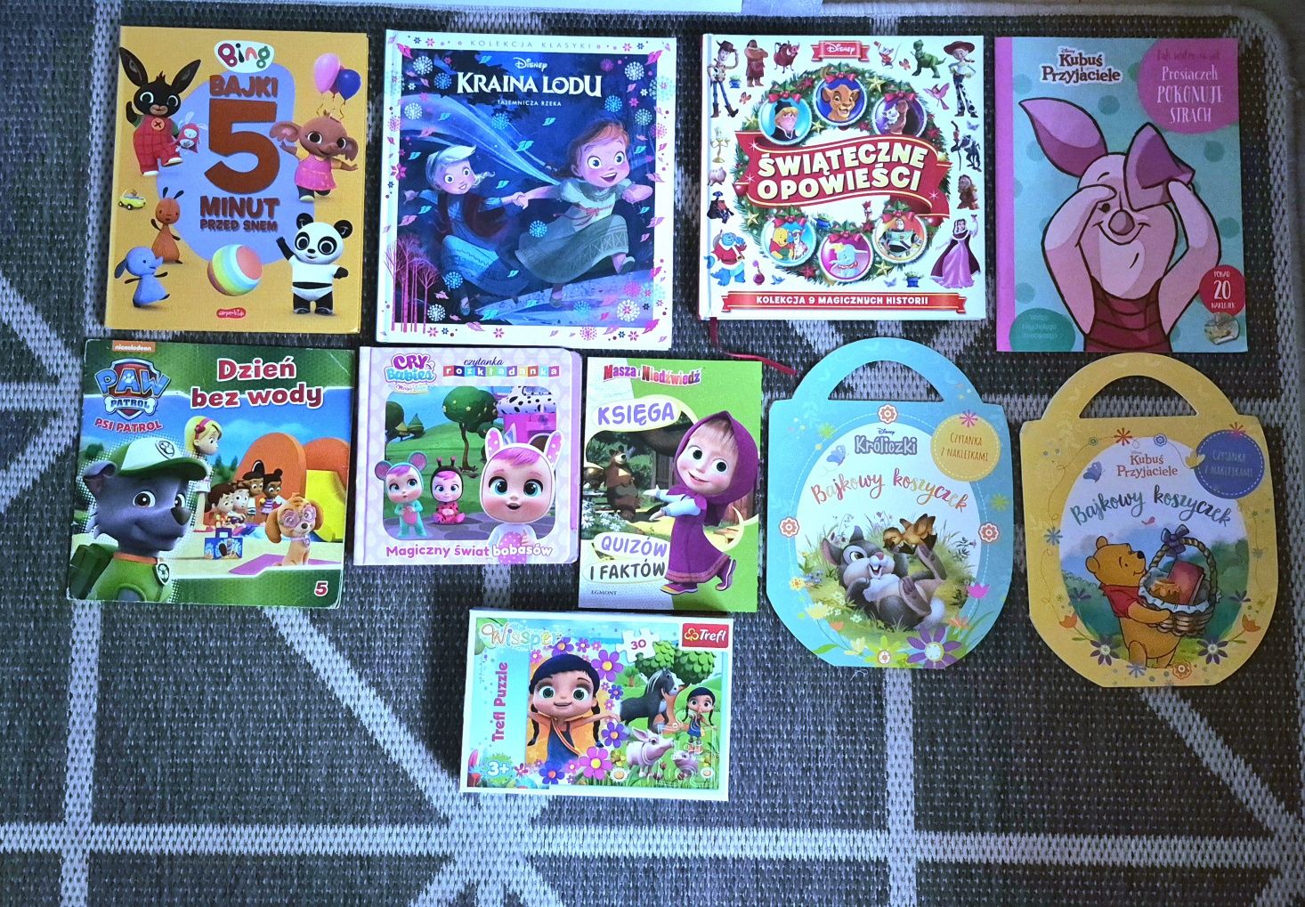 Książeczki bajkowe Disney, Bing,Cry Babes,Masza i Niedźwiedź,Wissper