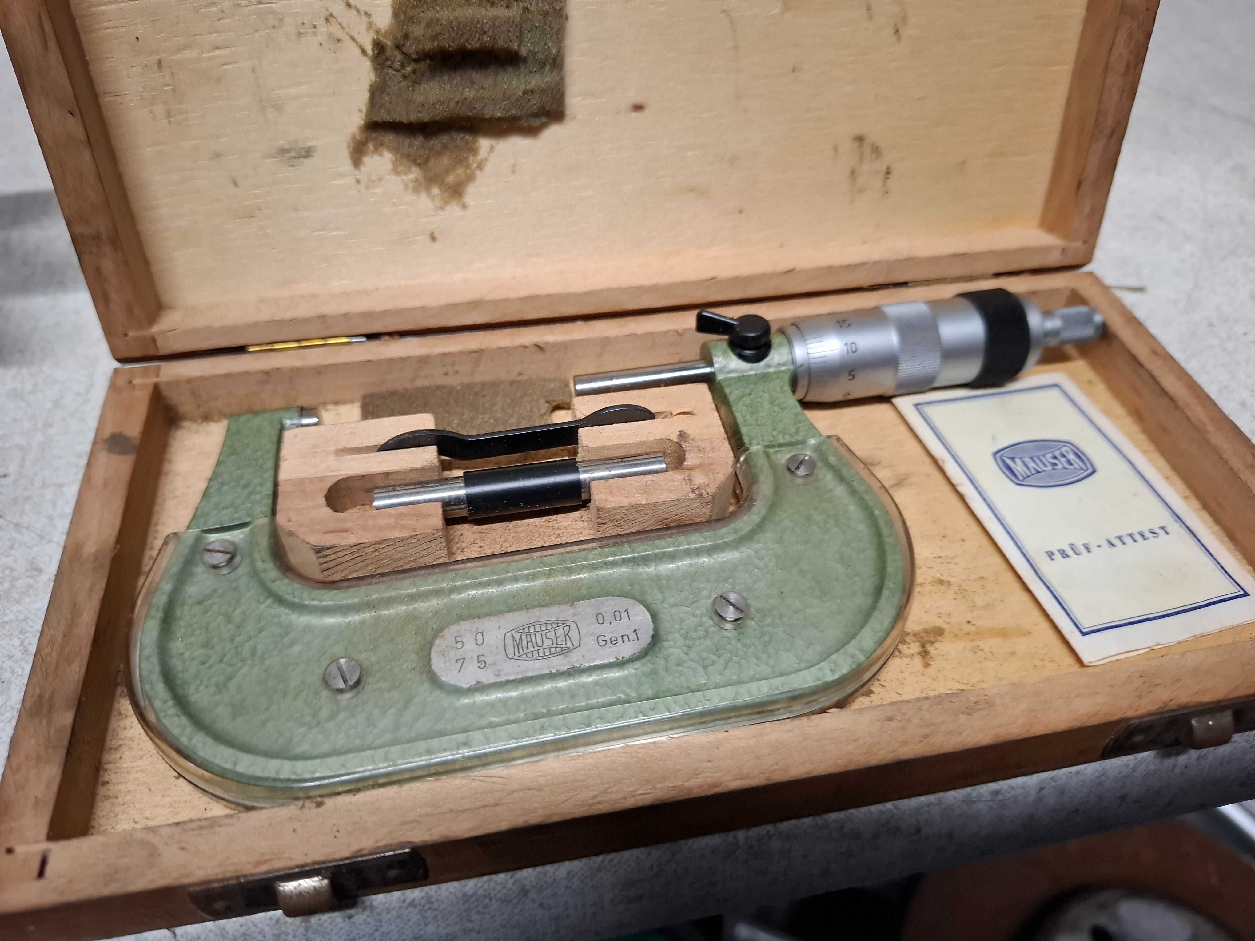 Niemiecki Mikrometr zewnętrzny Mauser 50–75 mm (0,01 mm)