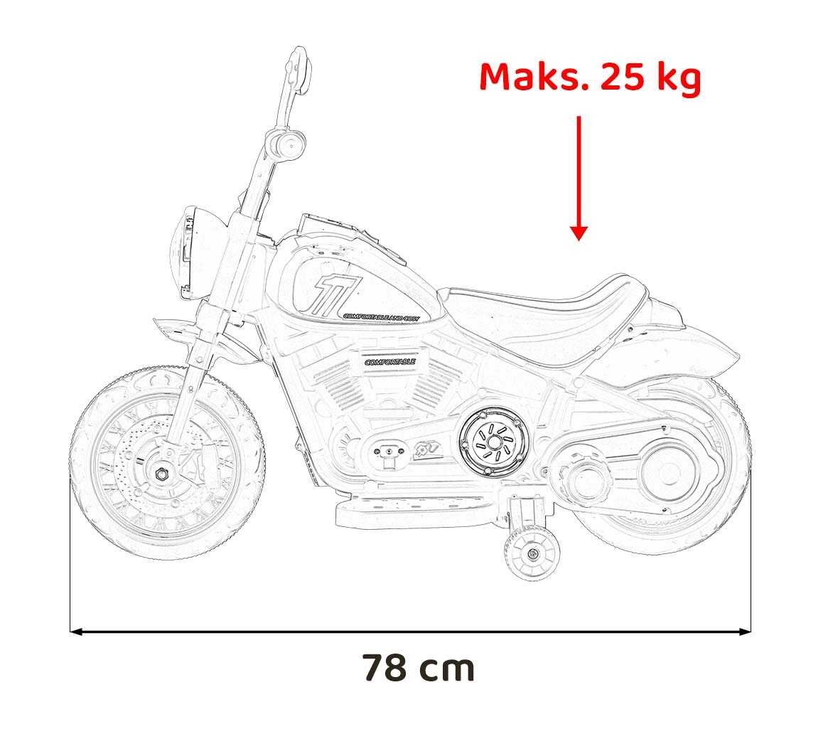 Motorek Chopper FASTER na akumulator dla dzieci Różowy PA.AHL008