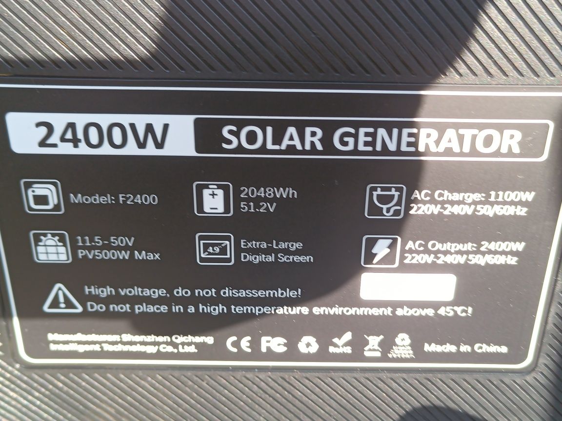 Powerbank 2400W elektrownia domowa z solarem 200W komplet.