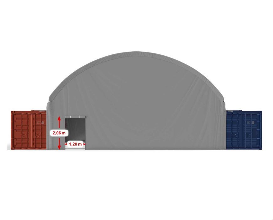 10x12m Namiot ZADASZENIE do kontenerów namiot pełny 2x WEJŚCIA