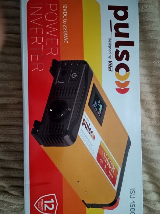 Перетворювач напруги PULSO/ISU-1500/12V-220V/1500W/LCD/USB-5VDC2.0A/си