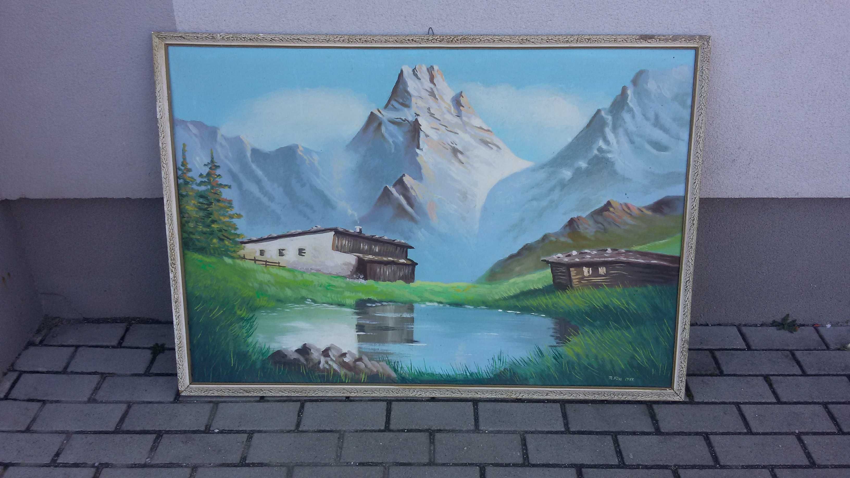 Obraz olejny z lat 70-tych ubiegłego wieku