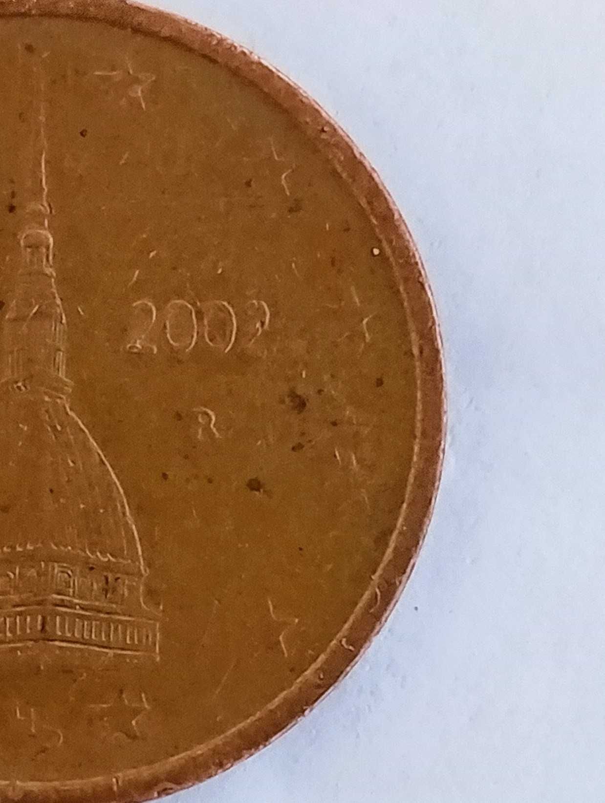 Moeda de 2 cêntimos, Itália 2002, difícil de encontrar (com oferta)