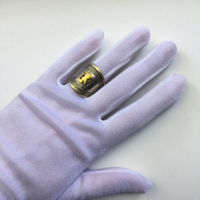 Кольцо индийское ОМ металл безразмерное бижутерия Индия