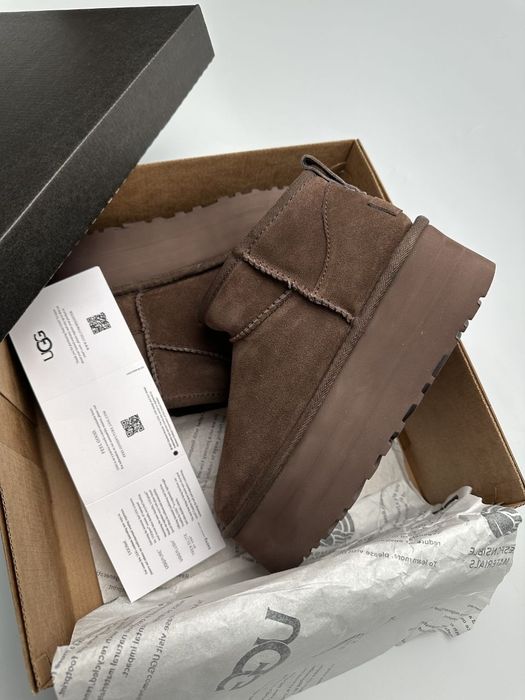 УГГІ‼️UGG Ultra Mini Platform Brown PREMIUM , уггі жіночі , зимові