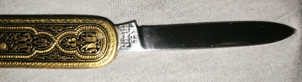 Zabytkowy niemiecki nóż damasceński E. Bonsmann Solingen