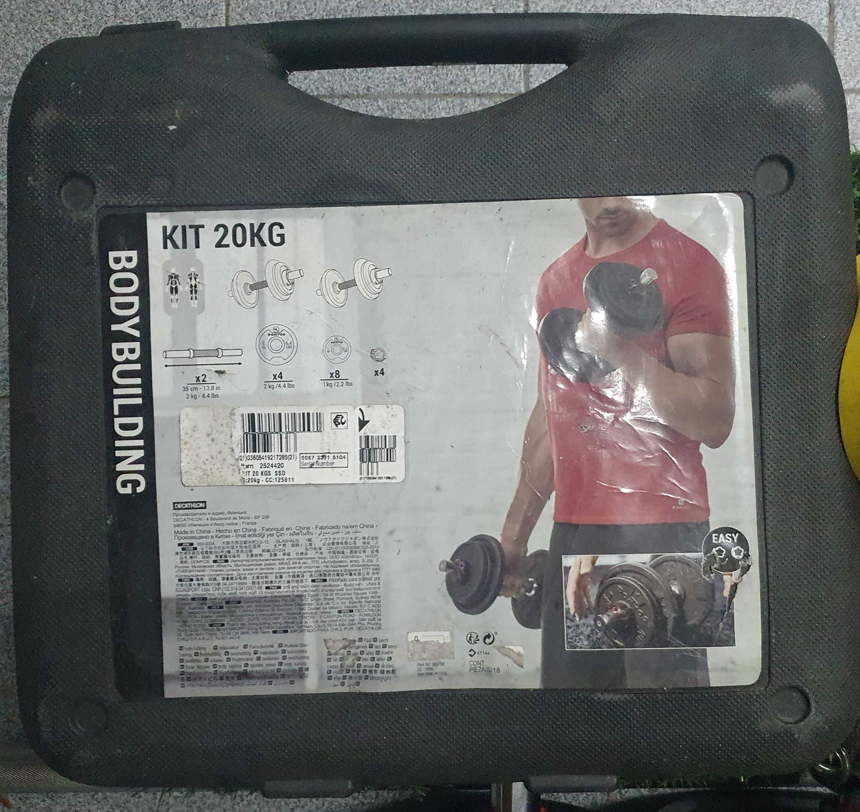 Conjunto Halteres Domyos Bodybuilding Dumbbell Kit 20kg