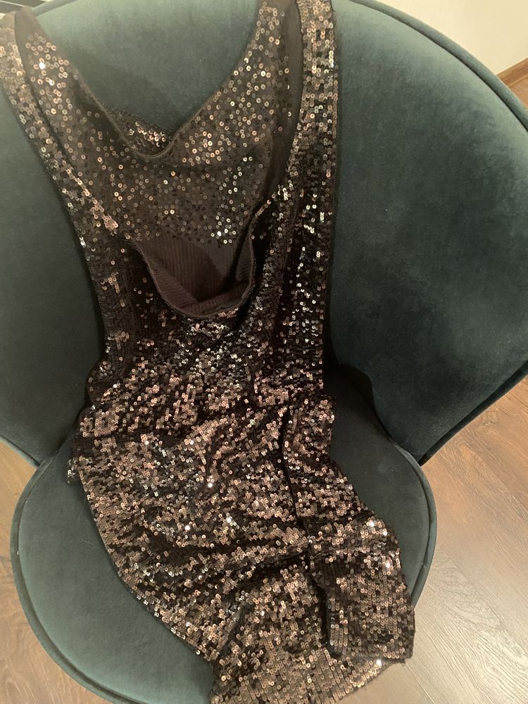 Платье коктейльное кашемировое с паетками Donna Karan