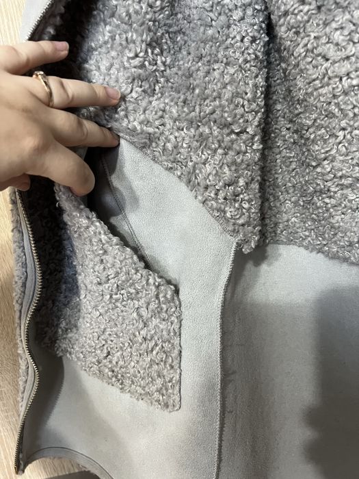 Двостороння дубленка / пальто зимове / розмір S-М