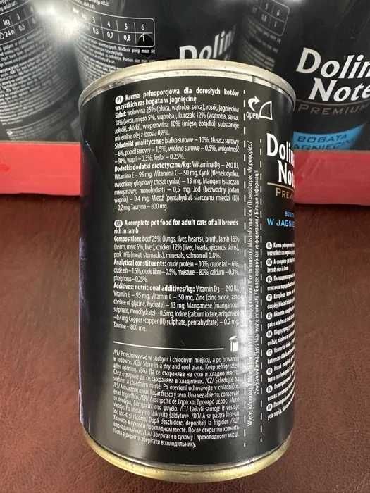 DOLINA NOTECI Premium Jagnięcina 400g karma dla kota 12 puszek