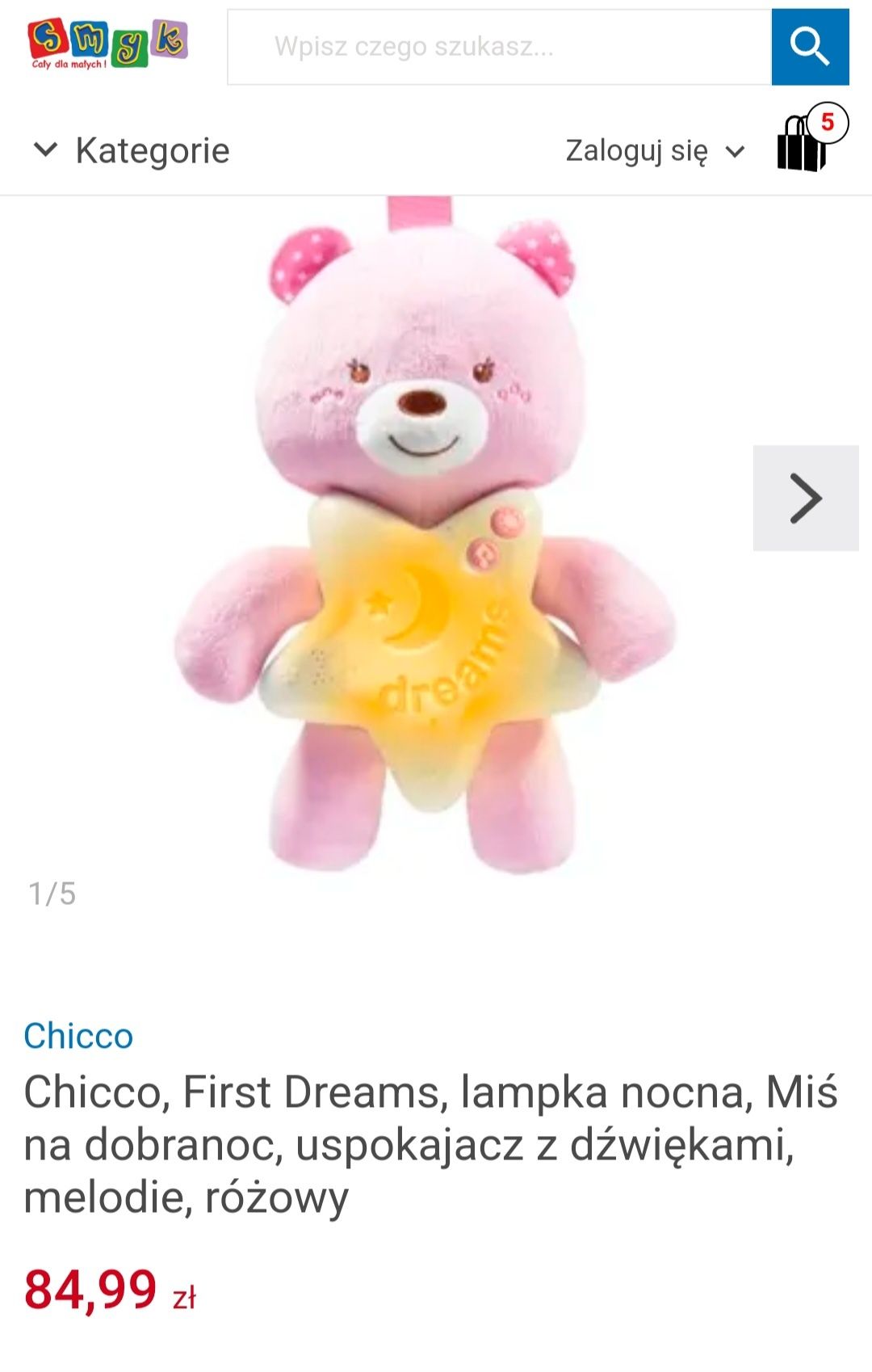 Chicco miś,lampka nocna,uspokajacz z  dźwiękami