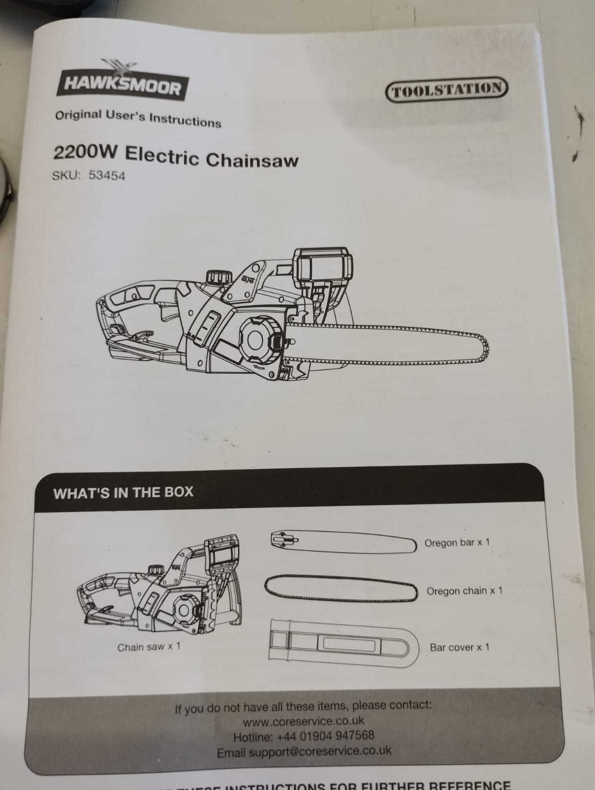 Piła elektryczna łańcuchowa Hawksmoor 2200W 40cm