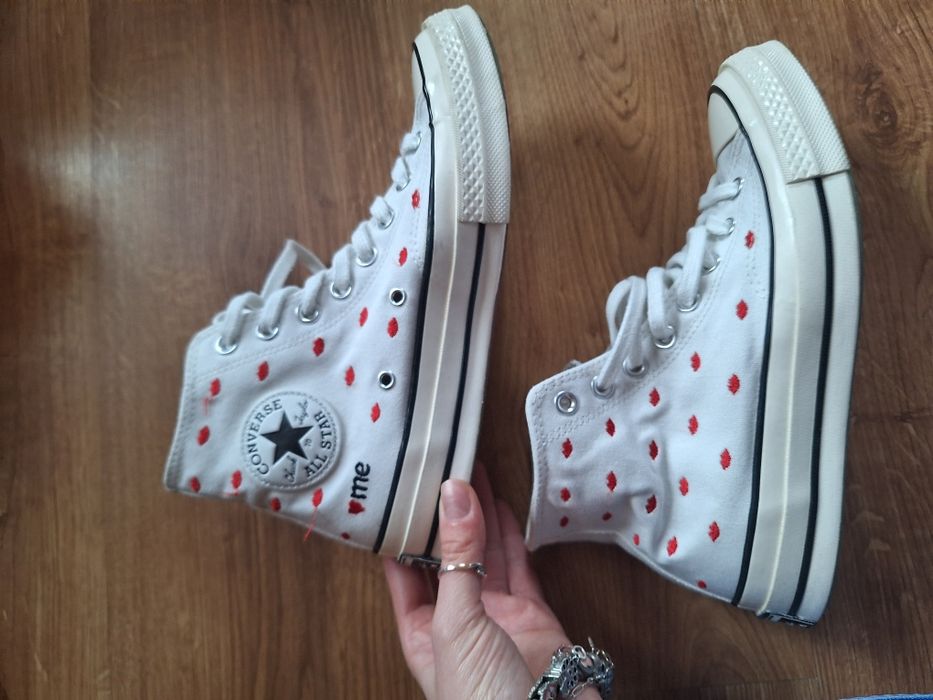 Converse all star 70 hi kiss me usta serduszka biale wysokie high