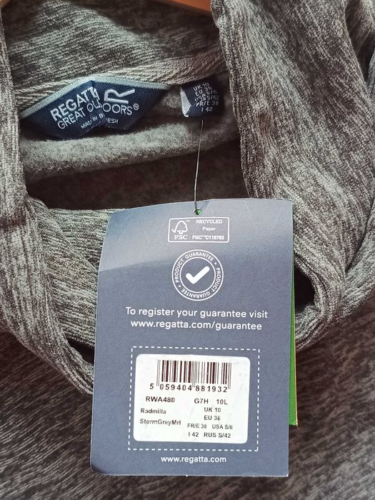 Nowa szara bluza wysoki kołnierz ocieplana damska Regatta 36 S