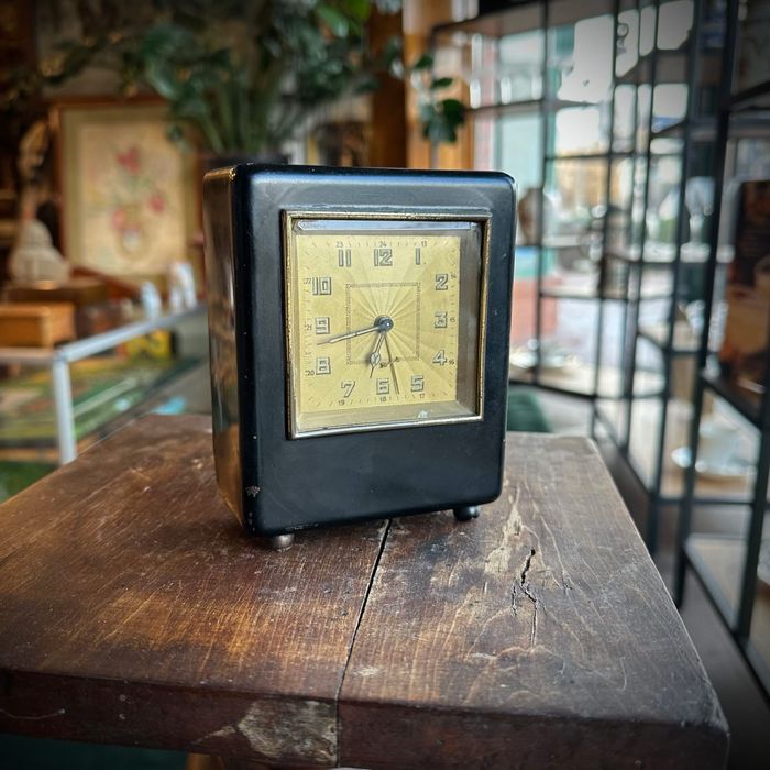 Art deco zegar budzik skarbonka przedwojenny