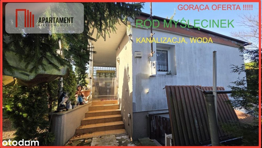 Rod Myślęcinek, domek murowany kanalizacja woda