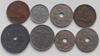 Колекція монет старої Бельгії 1874 - 1944 років 8 монет