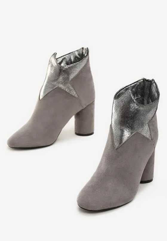 botki eleganckie zamszowe na  obcasie rozm 37  nowe