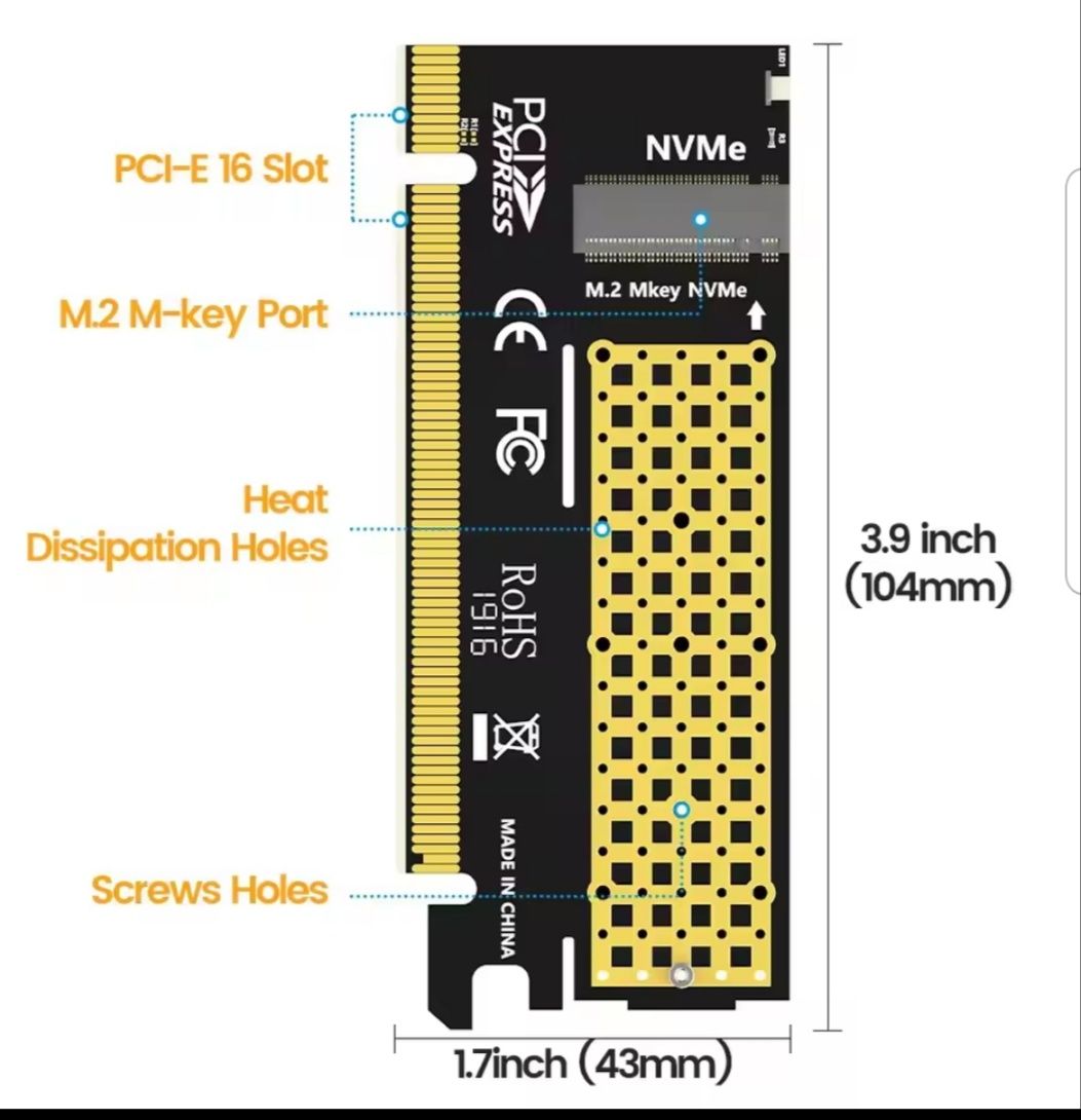 Внутренний адаптер для накопителя, M.2 - PCI-E