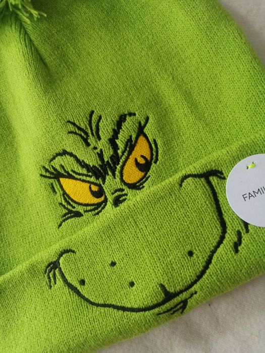 Czapka grinch pompon zielona jesień zima jesienna zimowa